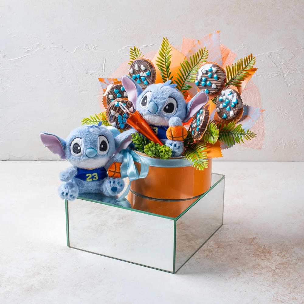 Peluş Stitch Figürlü Kutuda Çikolata Hediye Seti